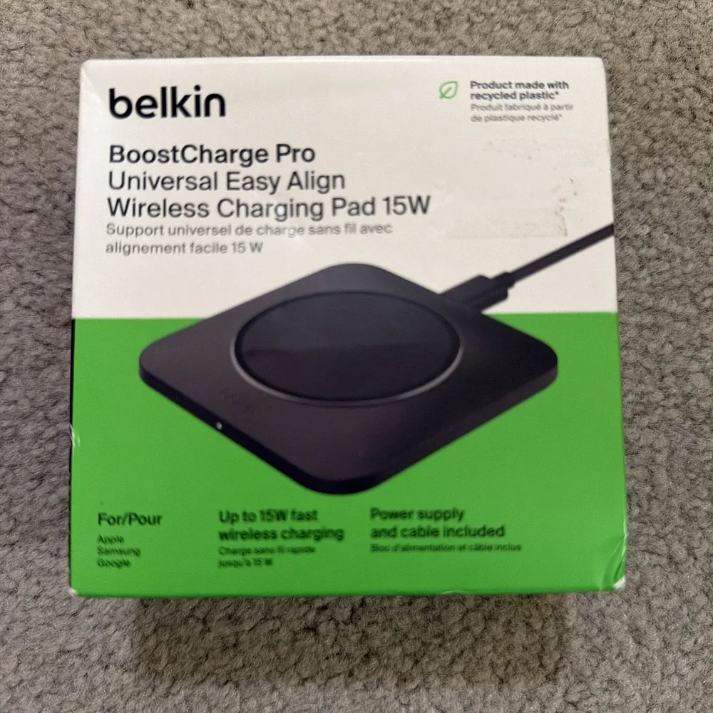 Belkin BoostCharge Pro 15W Qi Wireless Charging Pad, Fast Charge, USB-C